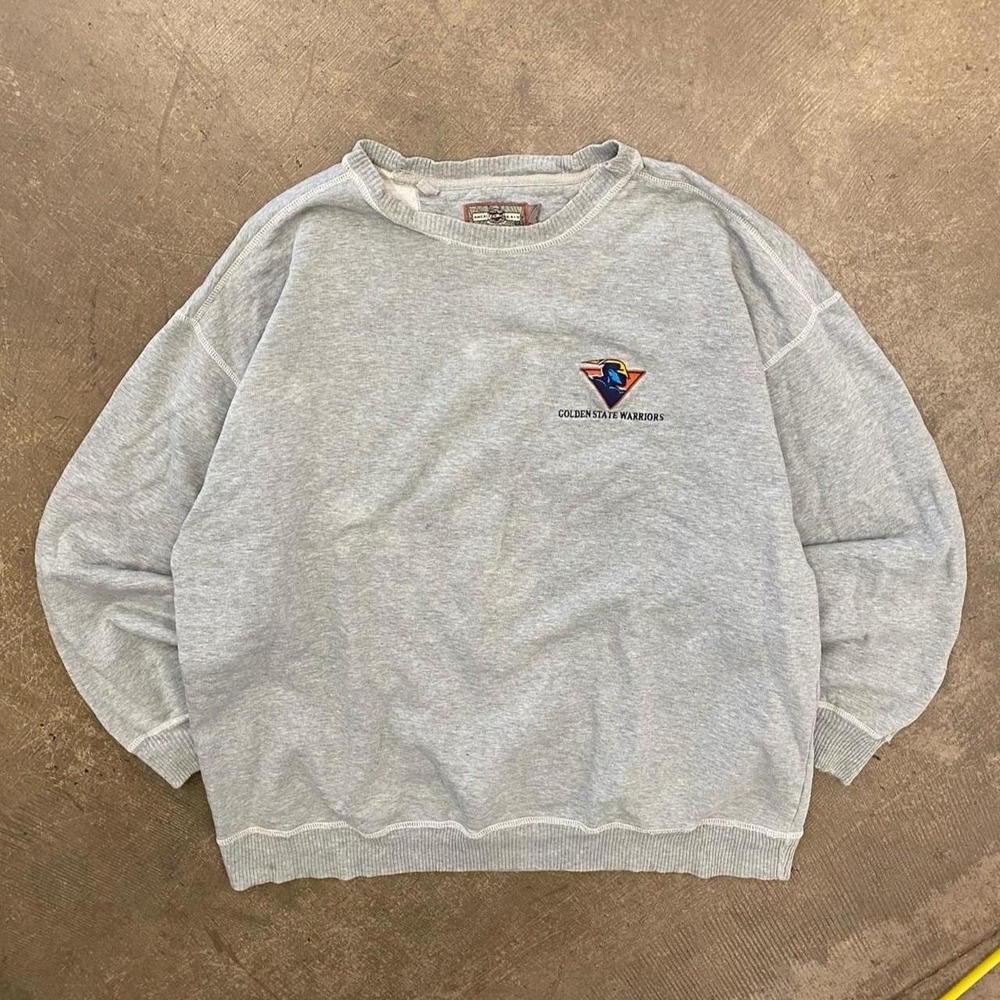 Vintage Golden State Warriors Thunderbolt Logo NBA Basketball Sweatshirt Size XL